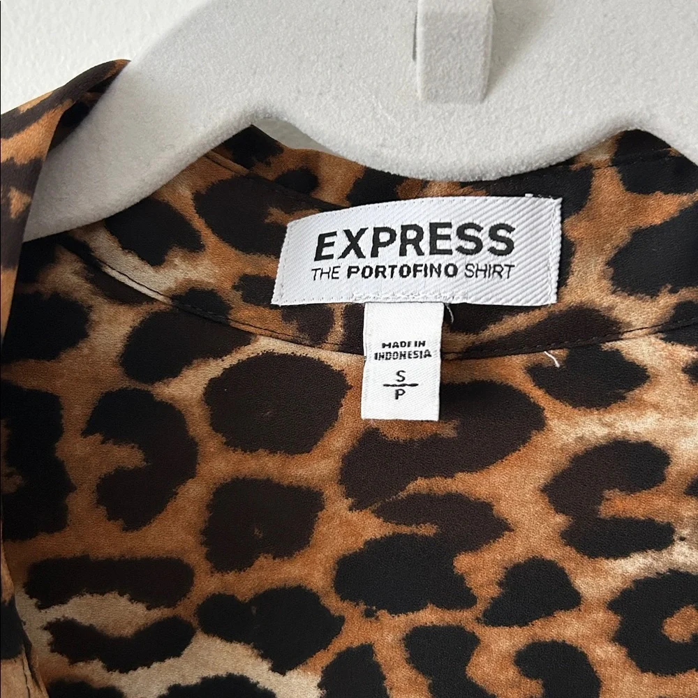 Express Animal Print Portofino Button Down Shirt - Picture 2 of 4